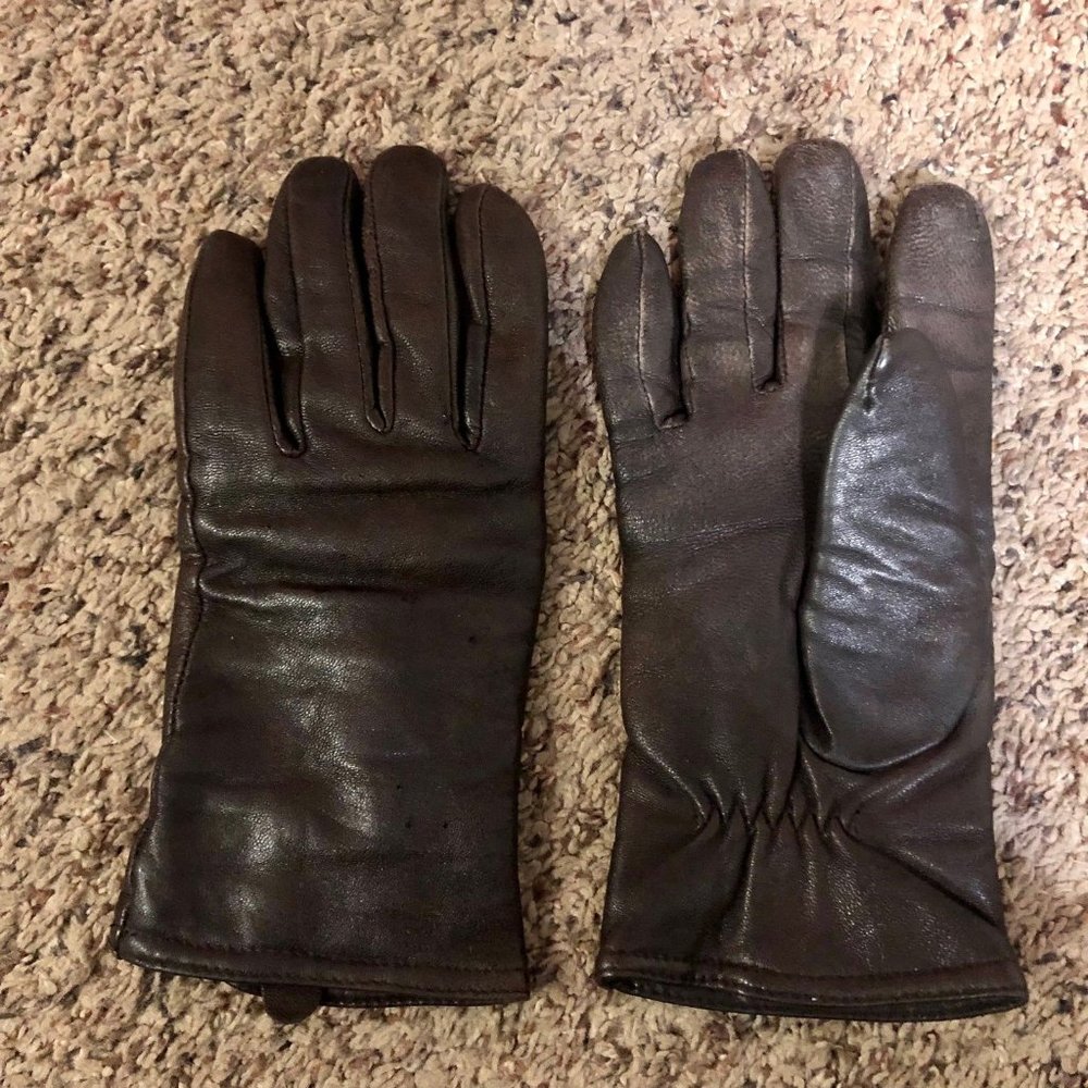 Thinsulate Insulation Leather Gloves Womens M Used Brown 40 Gram